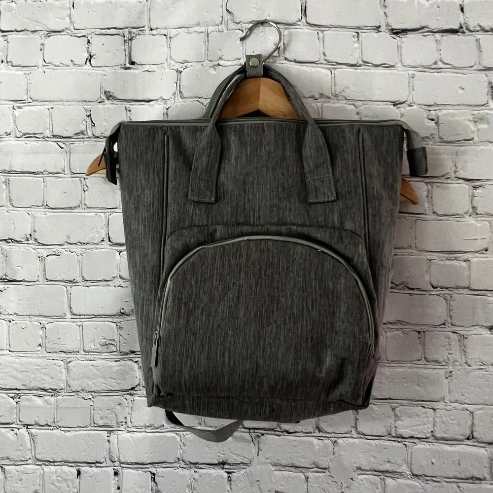 Enfamil Wonderbag Diaper Bag Backpack Heathered Gray Insulated Bottle Travel Bag
